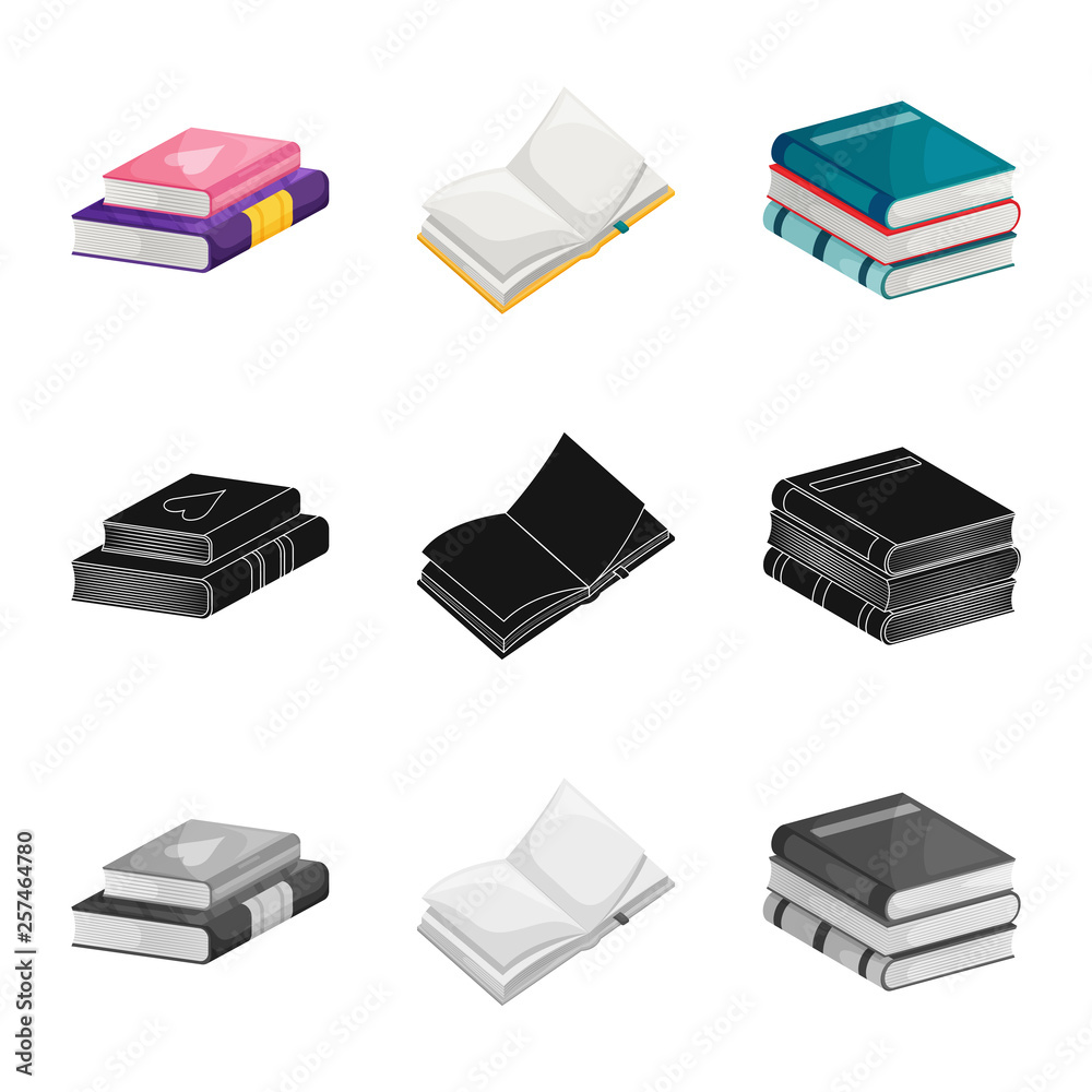 Vector illustration of training and cover symbol. Collection of training and bookstore stock vector illustration. Vector illustration of training and cover symbol. Collection of training and bookstore stock vector illustration.