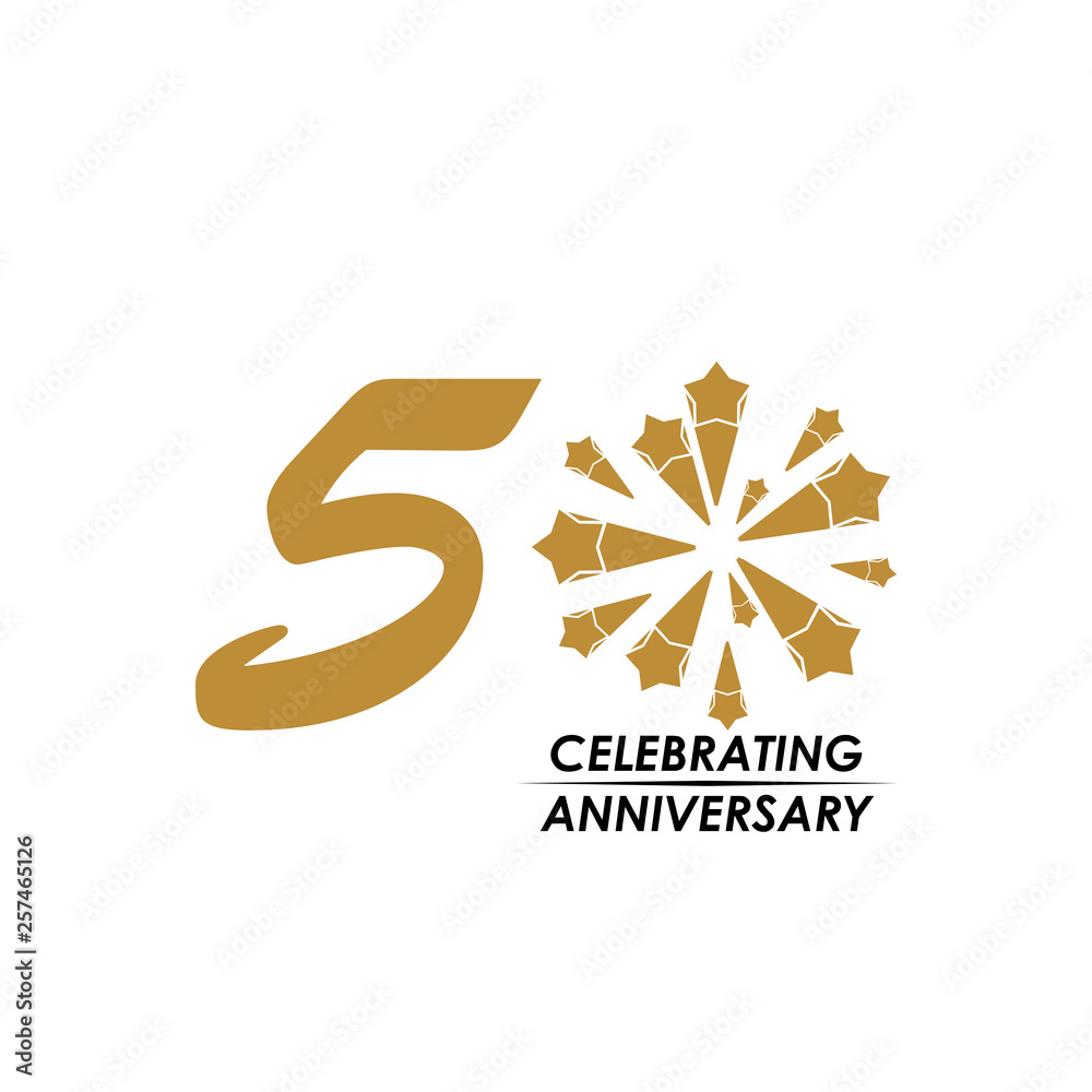 50 Year Celebrating Anniversary Vector Template Design Illustration
