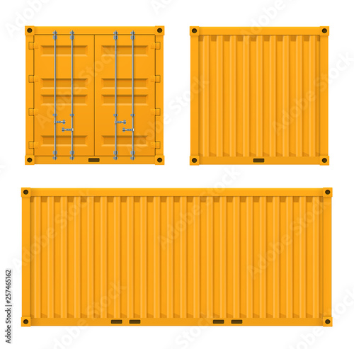 Cargo yellow container for shipping and sea export