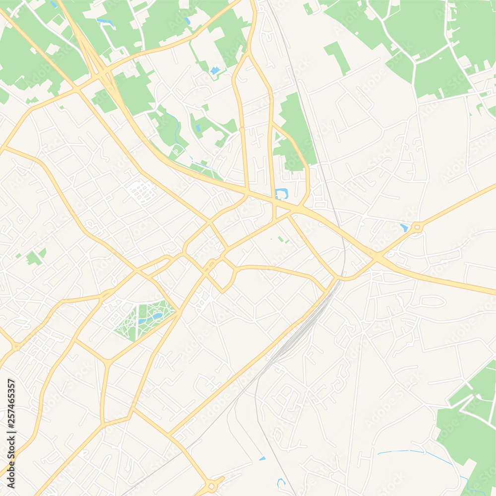 Mouscron , Belgium printable map