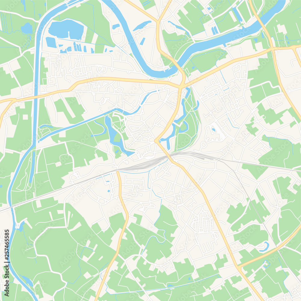 Dendermonde , Belgium printable map
