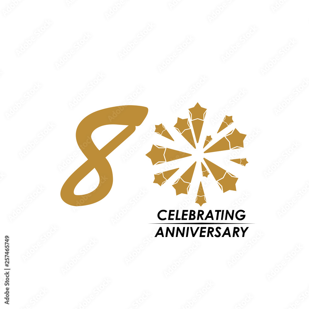 80 Year Celebrating Anniversary Vector Template Design Illustration 80 Year Celebrating Anniversary Vector Template Design Illustration