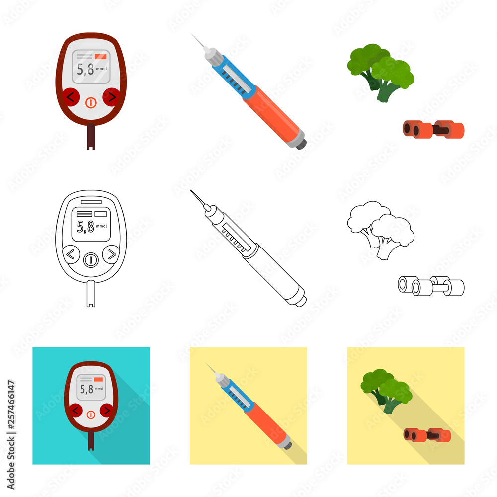 Isolated object of diet and treatment sign. Set of diet and medicine stock vector illustration. Isolated object of diet and treatment sign. Set of diet and medicine stock vector illustration.