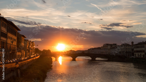 Beautiful sunset in Florence. Tuscan sun. Cityscape.