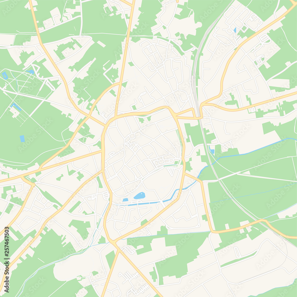 Tongeren , Belgium printable map