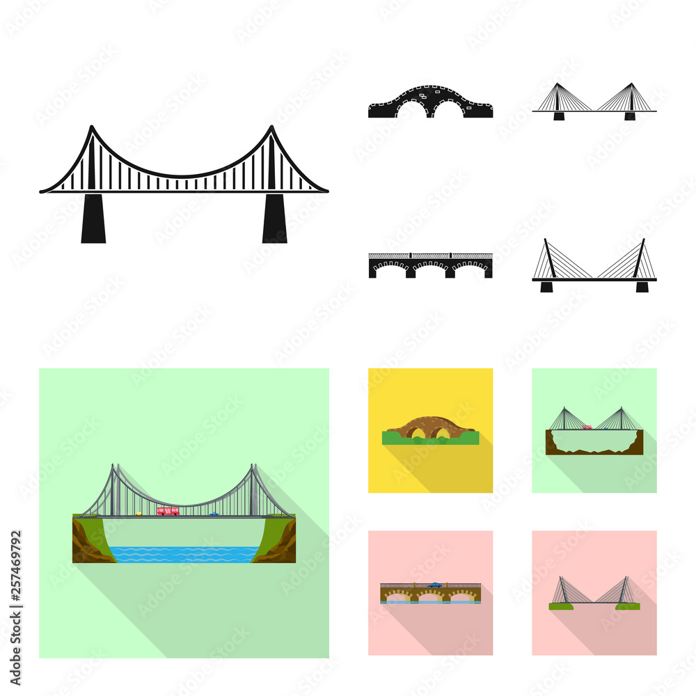 Isolated object of connection and design icon. Collection of connection and side stock vector illustration.