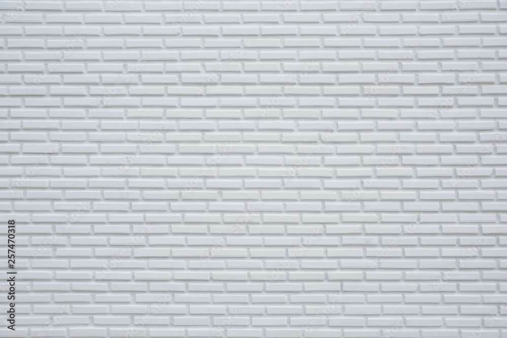 Pattern of white brick wall for background and textured, White wall background