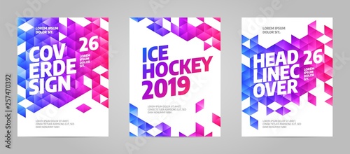 Layout poster template design for sport event, tournament, championship or ice hockey.