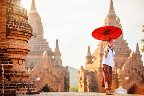 Young girl in Bagan Myanmar