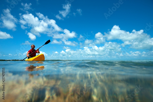 Garry Turner kayaks near Key West, Florida.
