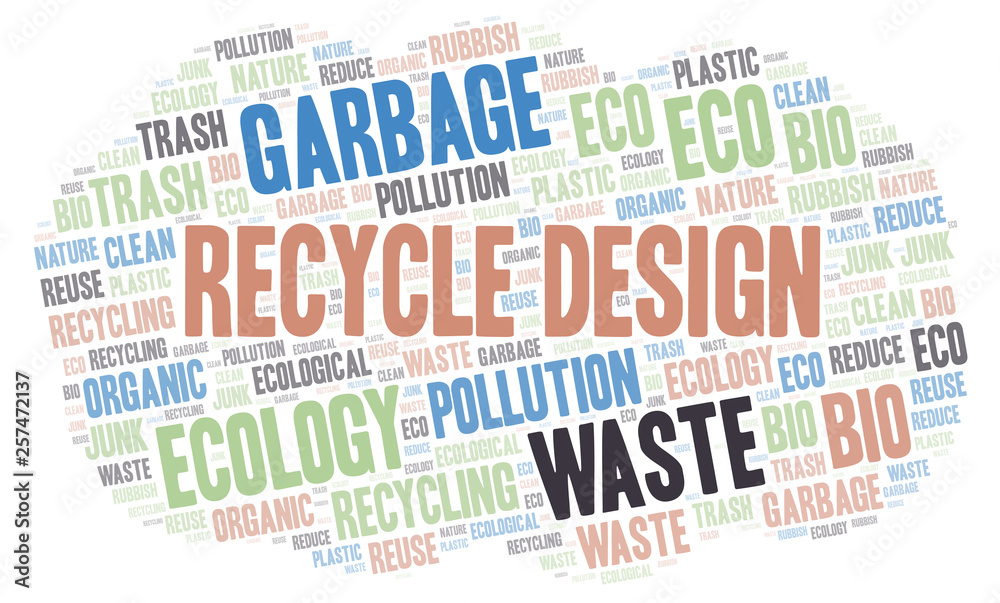 Fototapeta premium Recycle Design word cloud.