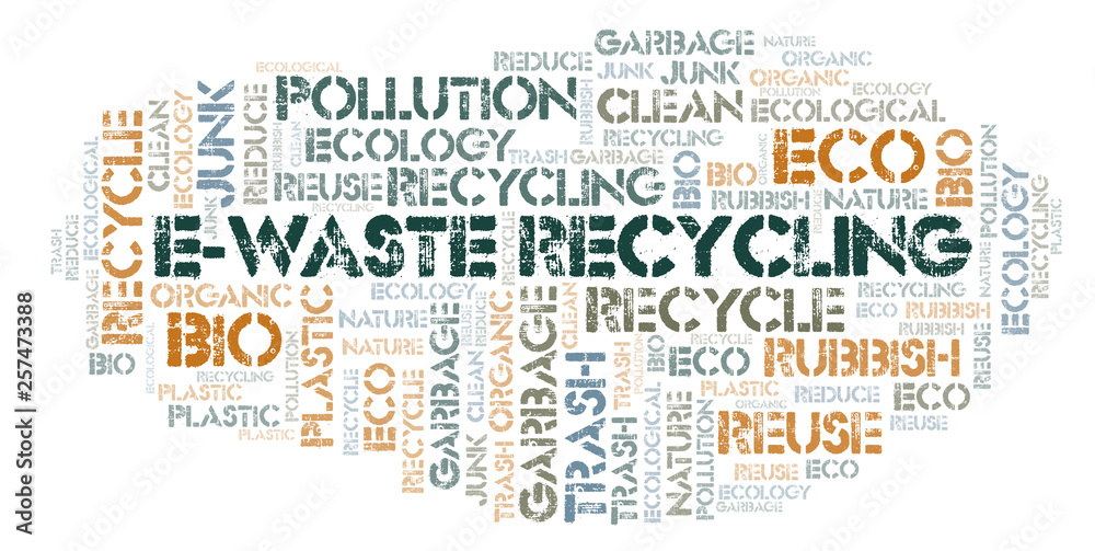 Fototapeta premium E-Waste Recycling word cloud.