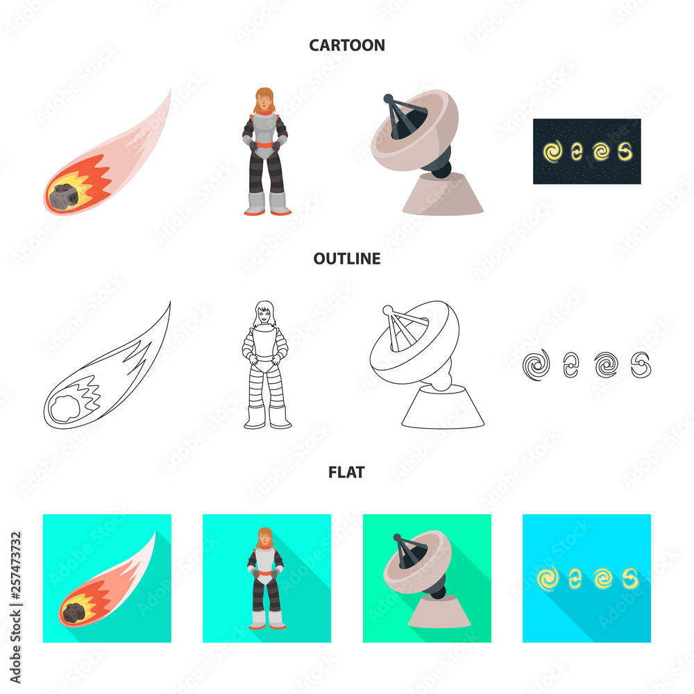 Vector design of astronomy and technology sign. Set of astronomy and sky vector icon for stock. Vector design of astronomy and technology sign. Set of astronomy and sky vector icon for stock.