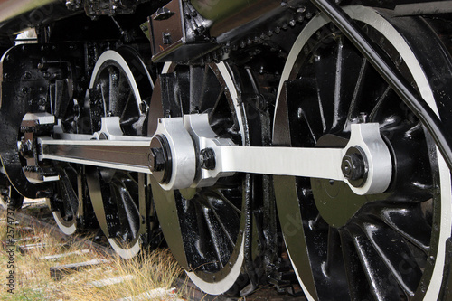 old train wheels of steam locomotive