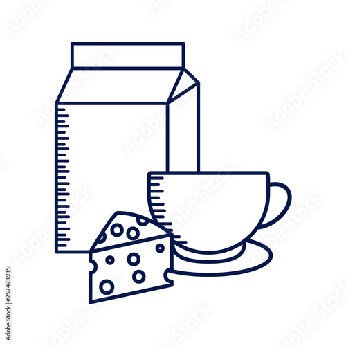 cup with cheese and box milk