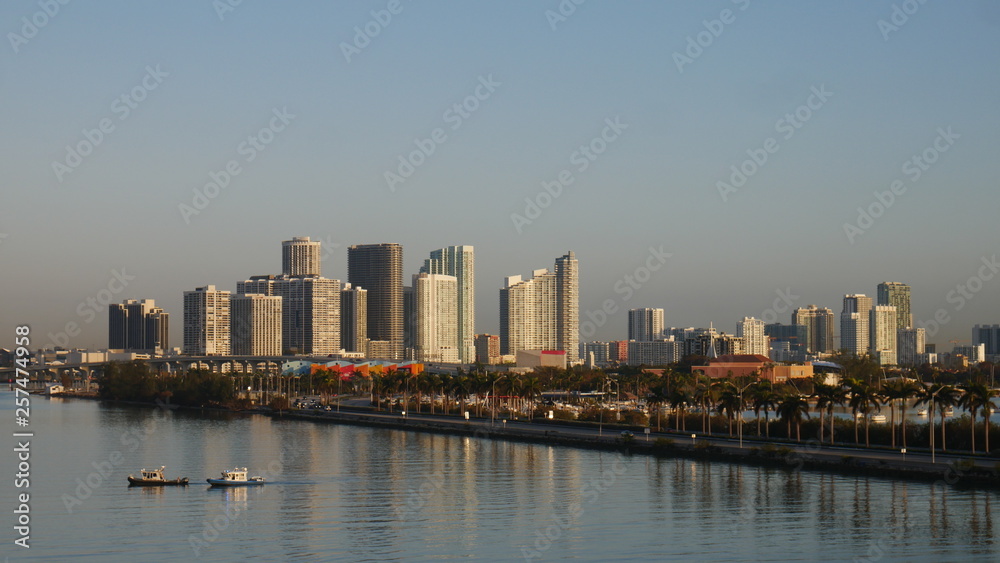 Port harbor and downtown - Miami Beach Port harbor and downtown - Miami Beach