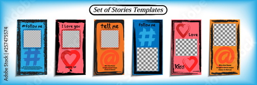 Trendy template for social networks stories. Design backgrounds for social media. Editable vector illustration