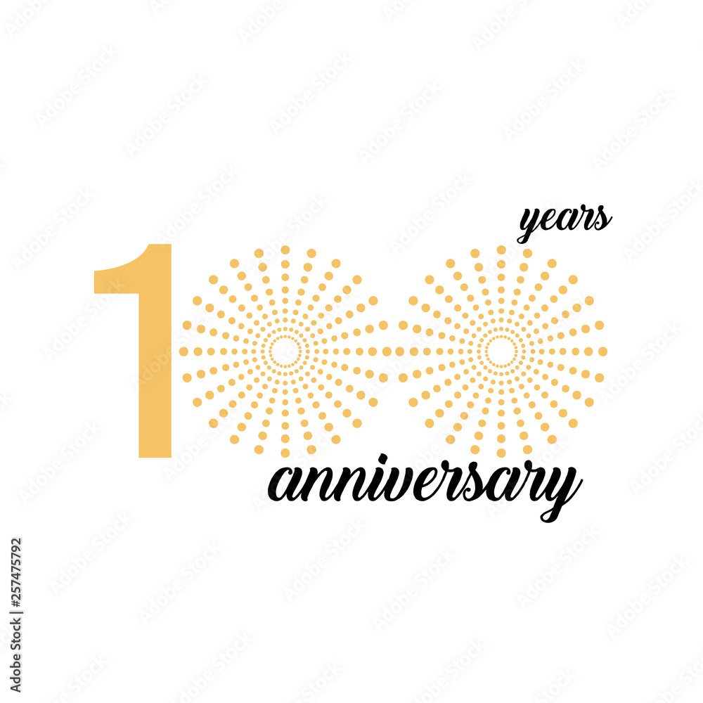 Naklejka premium 100 Year Anniversary Firework Vector Template Design Illustration