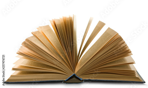 image of open book on green background
