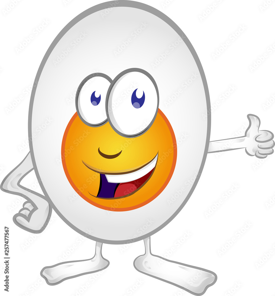 Happy Egg Cartoon Mascot Character . Vector Illustration Isolated On White Background Happy Egg Cartoon Mascot Character . Vector Illustration Isolated On White Background