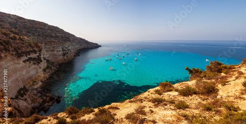 View of Tabaccara famous sea place of Lampedusa