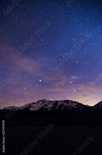 Milky way in the starry sky over Mount Tallac at night photo