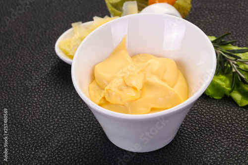 Cheese sauce in the bowl