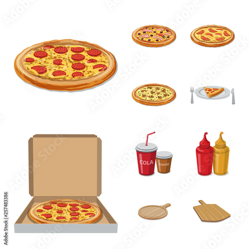 Vector design of pizza and food sign. Collection of pizza and italy vector icon for stock.