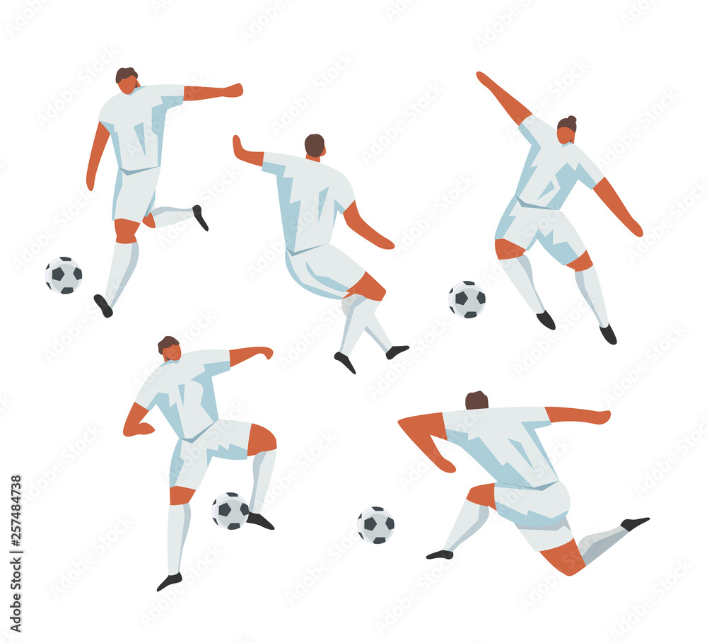 Soccer Players Action. Football Vector Sport Set