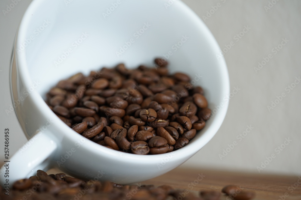 Kaffeetasse mit Kaffeebohnen Kaffeetasse mit Kaffeebohnen