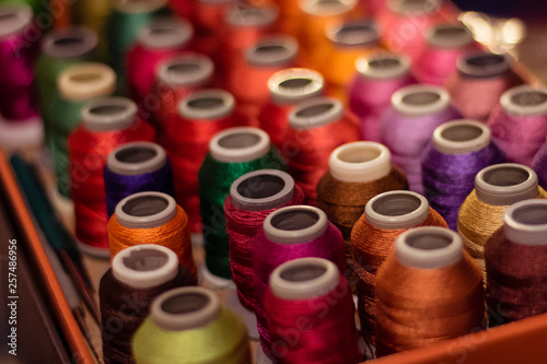 colorful spools of thread