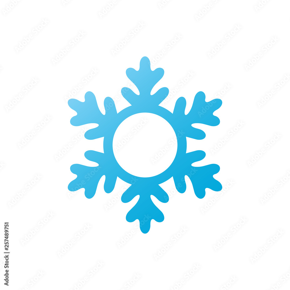 Snowflake - vector icon. Christmas symbol. Winter snowflake - circle monogram isolated