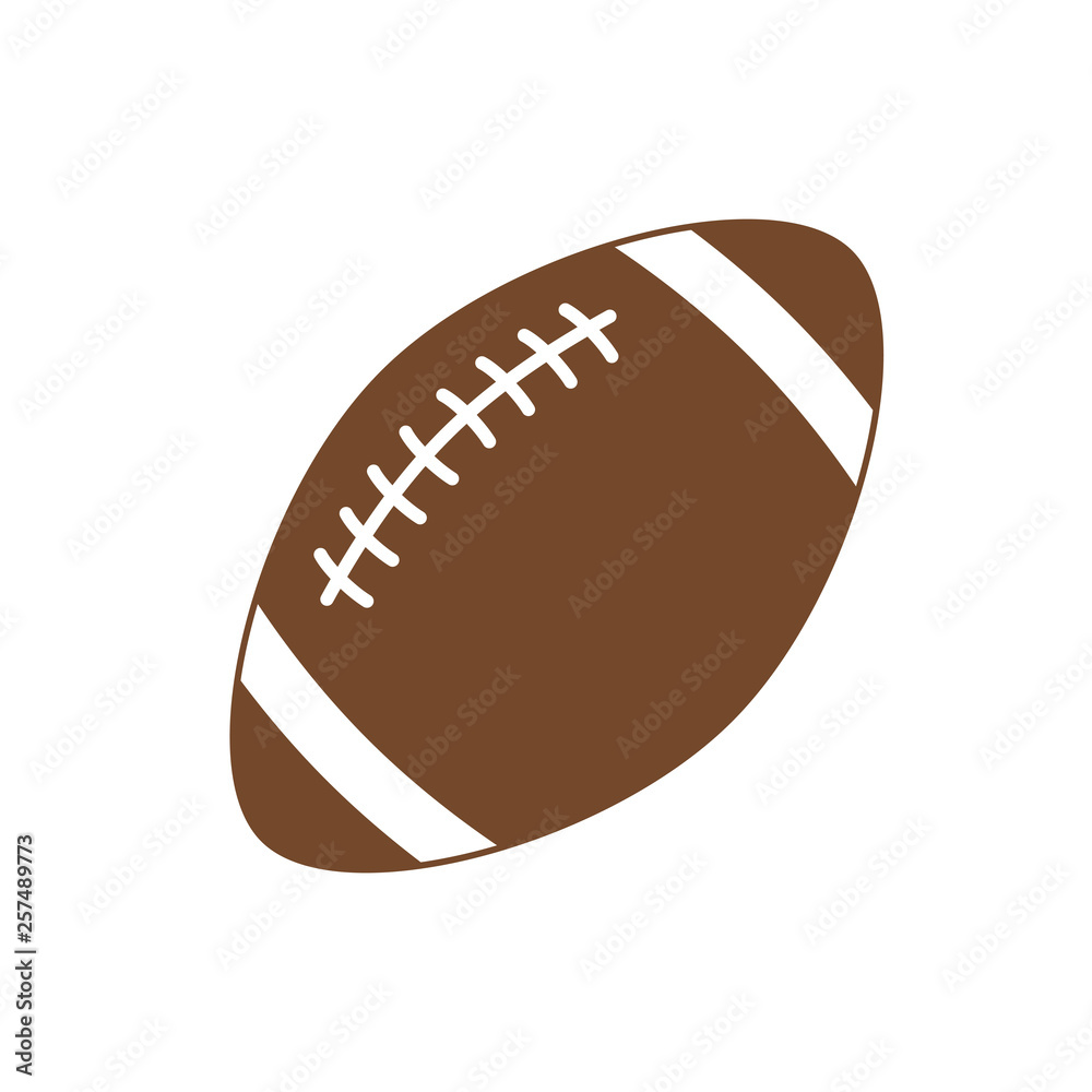 American football. Sport ball for american football. Vector icon isolated on white background. Vector silhouette. Flat illustration.