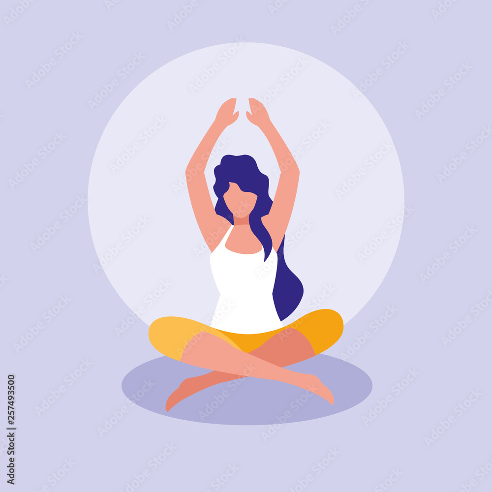 woman practicing yoga avatar character