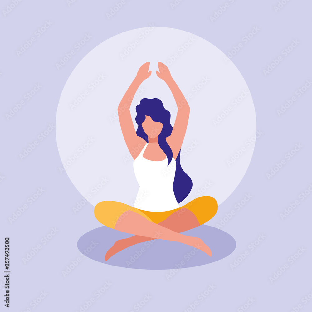 woman practicing yoga avatar character woman practicing yoga avatar character
