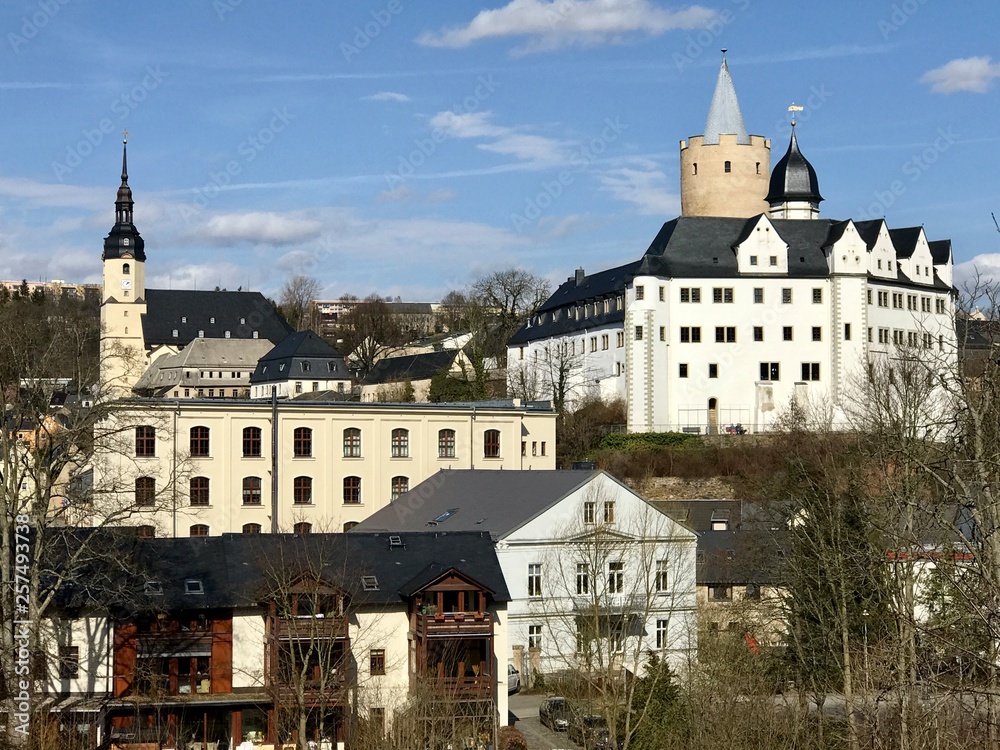 Schloss Wildeck mit Dicker Heinrich in Zschopau (Erzgebirge, Sachsen)