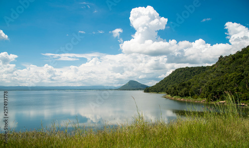 Dam with beautiful sky photo