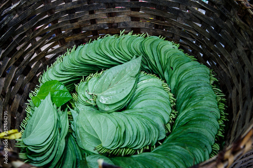 Traditional Leaf Design in Myanmar, Southeast Asia photo