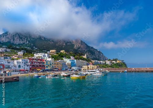 Landscape of Marina Grande in Capri, Capri island, Italy.