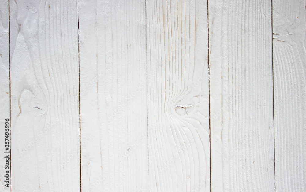 Naklejka premium White soft wood surface as background. texture of old wooden wall