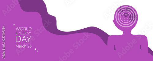 Purple day vector banner template