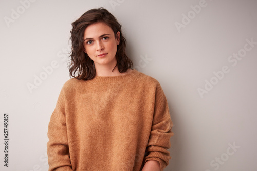 Beautiful smiling young woman isolated portrait © gzorgz