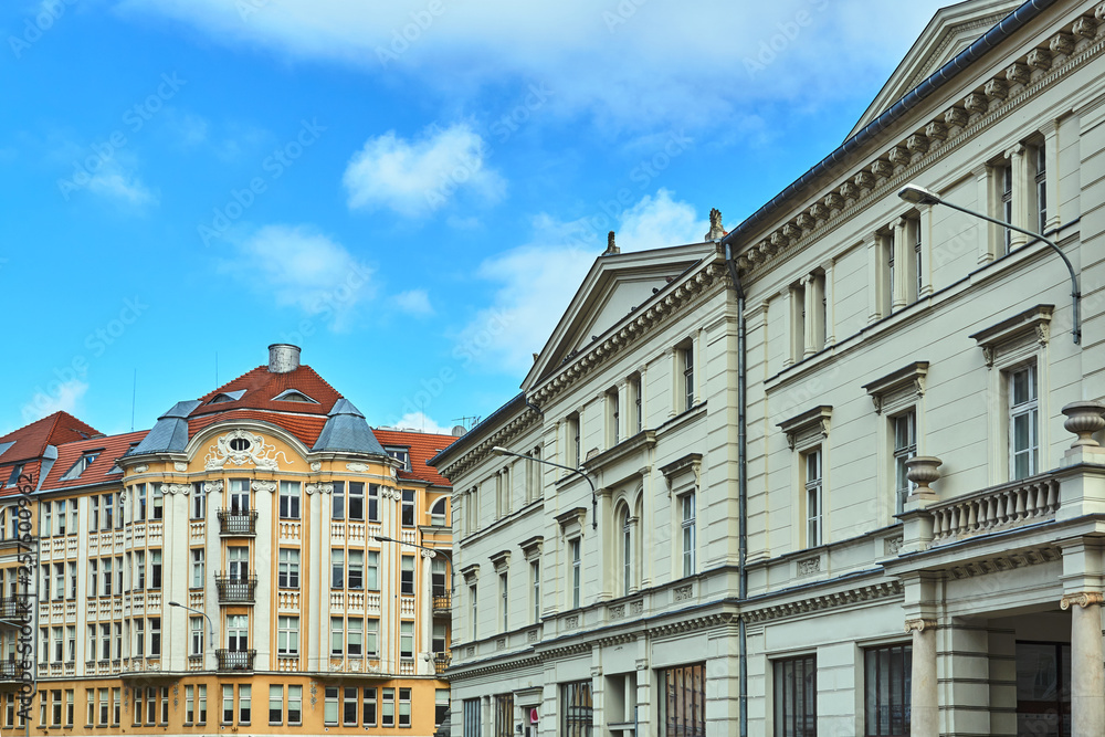 Art Nouveau facade of the buildings in Poznan. Art Nouveau facade of the buildings in Poznan.
