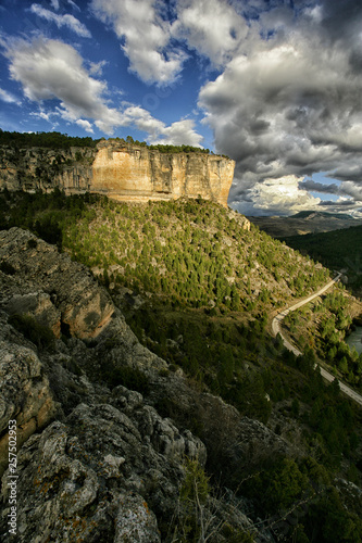 Cut lime in Peralejos of Truchas. Alto Tajo Natural Park. Guadalajara. Spain photo