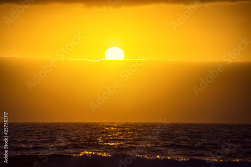 Sunset on the Atlantic Ocean in Tenerife Canary Island Spain