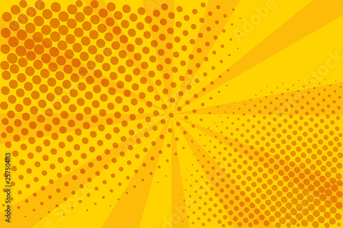 Pop art retro comic. Yellow background.  Vector