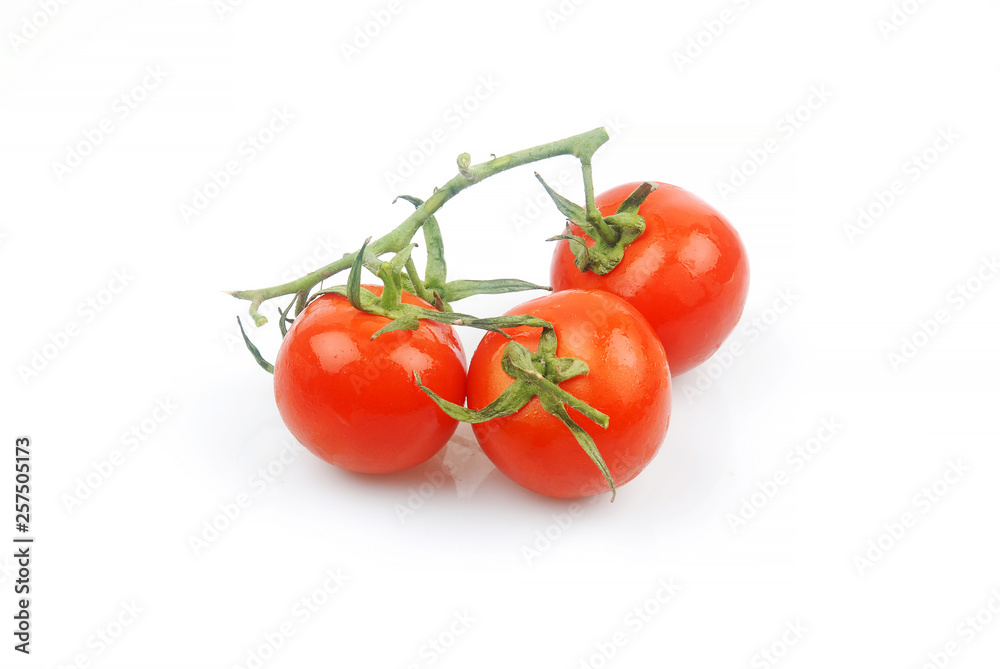 Three Organic Tomatoes on White Background Three Organic Tomatoes on White Background