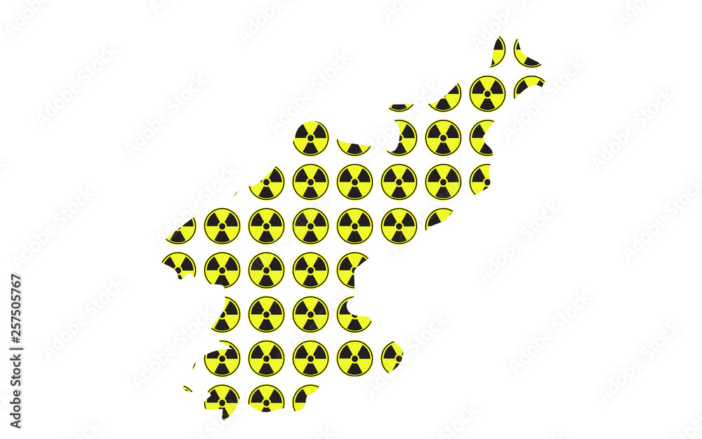 Concept of radioactive map of North Korea