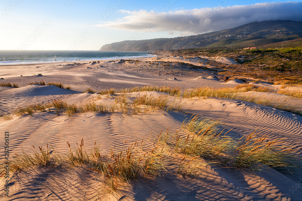 Sand ripples on beach sand dunes, Guincho , Portugal Sand ripples on beach sand dunes, Guincho , Portugal