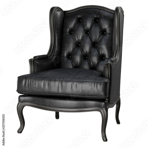 Classic armchair isolated on white background.Digital illustration.3d rendering